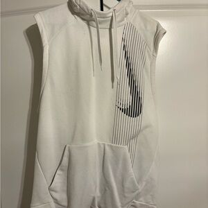 Nike Dri-Fit Sleeveless Hoodie Size Large White